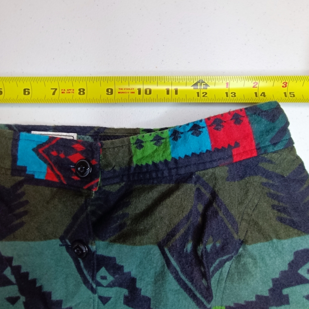 Woolrich Cotton Flanel Colorful Aztec Patterned Mini Skirt Size 8 - Picture 10 of 13